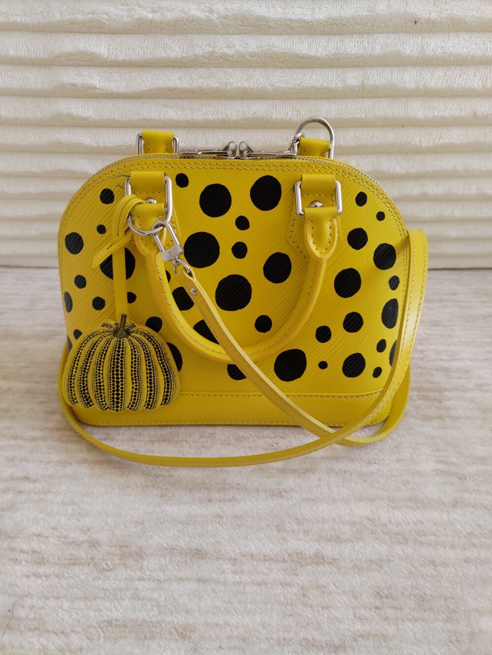 Louis Vuitton Yayoi Kusama Alma BB Epi Yellow Black Polkadots